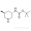 Acide carbamique, N - [(3S, 5S) -5-méthyl-3-pipéridinyl], 1,1-diméthyléthyl ester CAS 951163-61-4